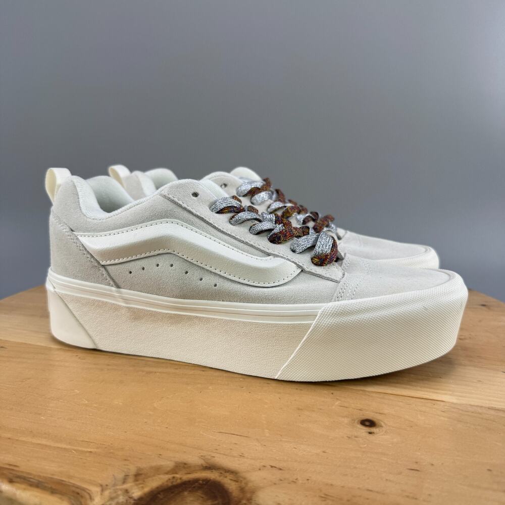 Vans Knu Skool Stack Women’s Size 6.5 White Platform Chunky Casual Sneakers NEW
